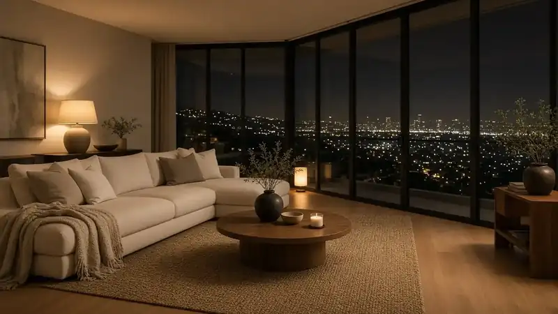 A Los Angeles home after hours — we still come