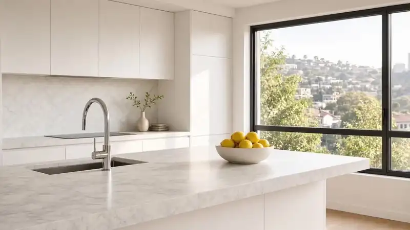 Kitchen reset after an Airbnb stay